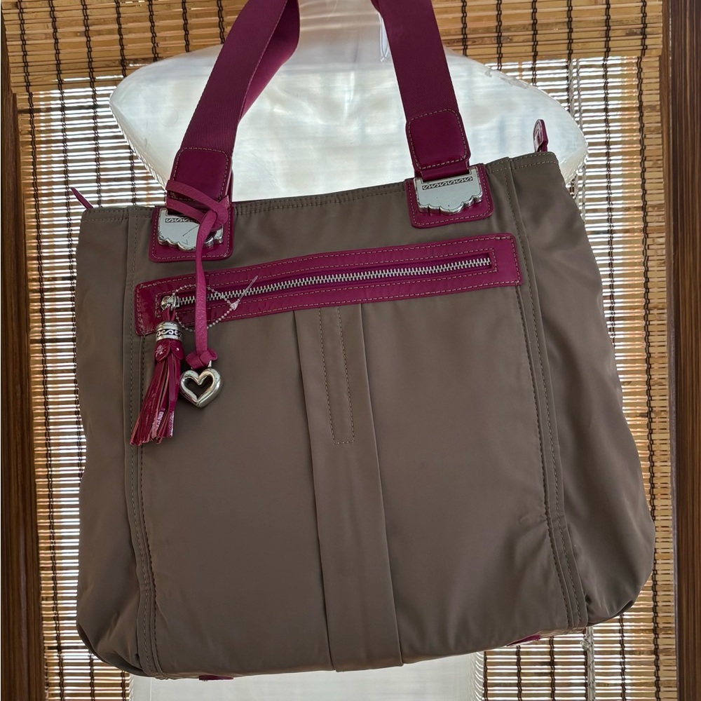 Brighton Tan/brown and Pink/magenta Tote Bag